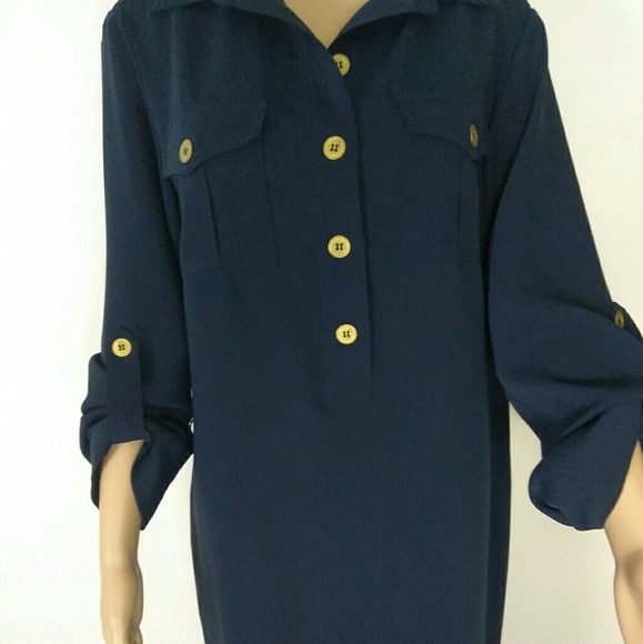 JONES NEW YORK Navy blue shirt dress - Picture 1 of 8